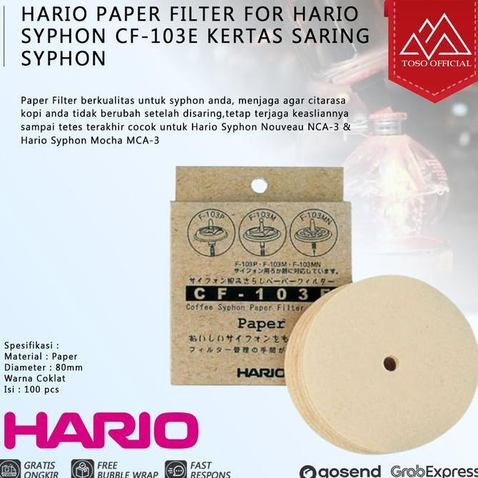 TERBARU - HARIO Paper Filter for Hario Syphon (CF-103E) Kertas Saring Syphon
