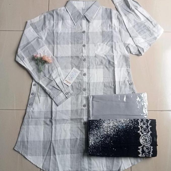 Stelan santri putri tunik al latief/baju/sarung/kerudung