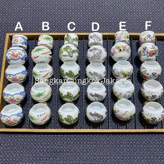 Cepuk Keramik Sangkar Burung Kecil Pleci Sogon set 5pcs