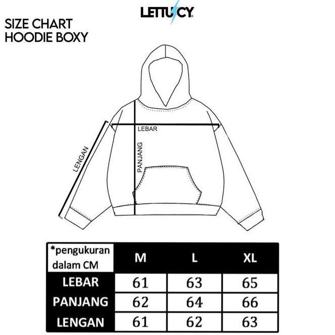 Lettucy Hoodie Boxy Fleece Cotton Cvc | Hoodie Boxy Oversize