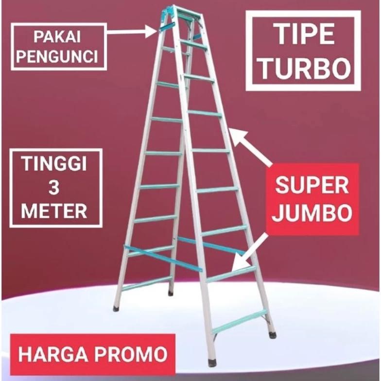 TANGGA LIPAT 3 METER ALUMINIUM JUMBO