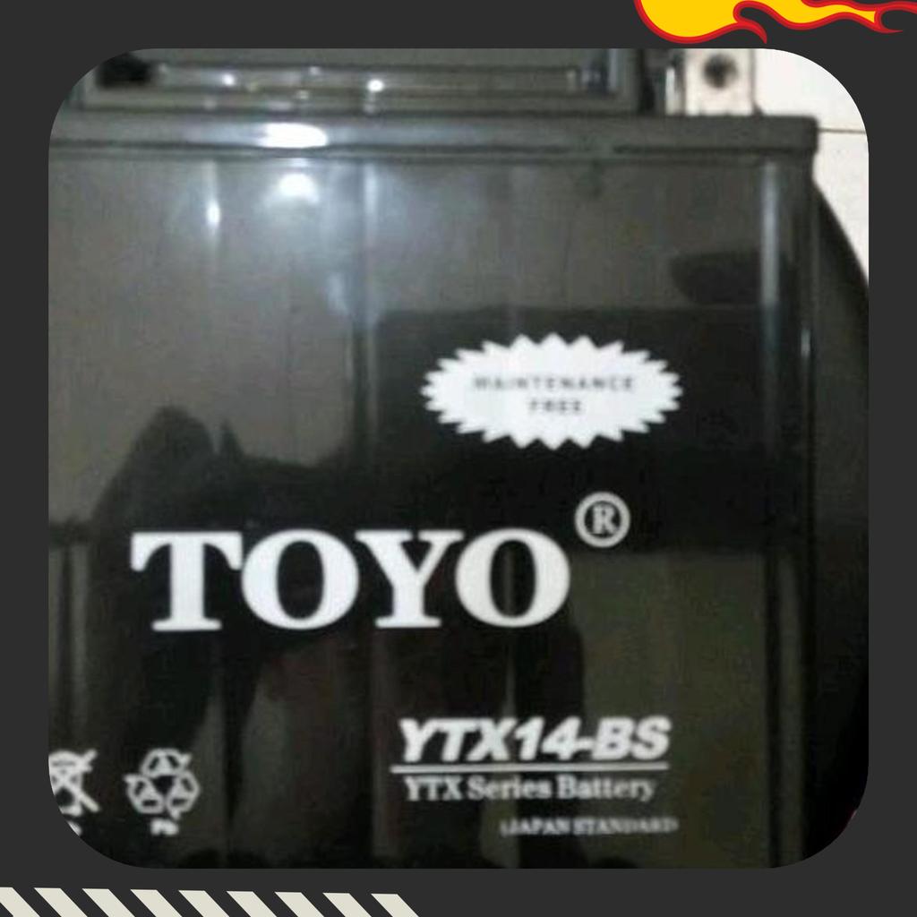 Aki Motor Piaggio Mp3 Toyo Ytx14-Bs 14Ah