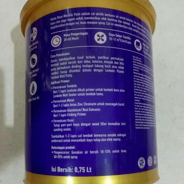 Arumi - Cat Emas / Cat Warna Emas Lenkote Homedeco Metallic Paint Cat Besi Beton Gypsum Kayu Water B