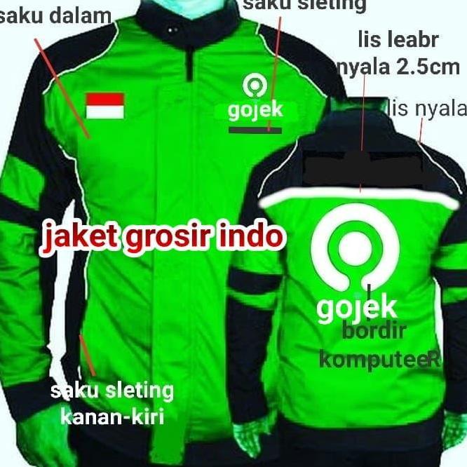Jaket Gojek Motor Semi Waterprof  Bordir