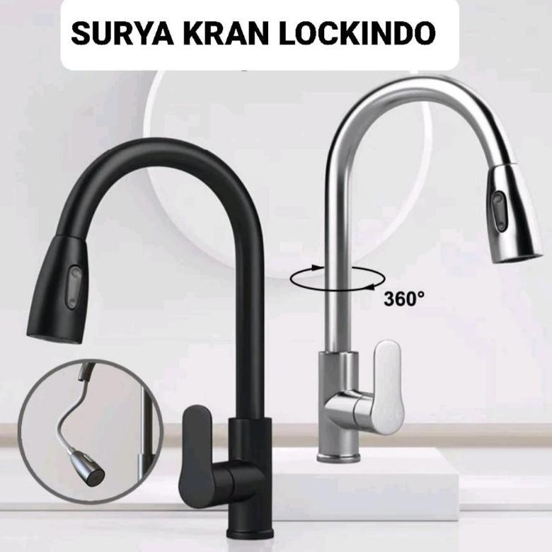 Kran Sink Mixer / Kran Cuci Piring Panas Dingin / Kran Tarik Stainless Matte/Hitam/Gold