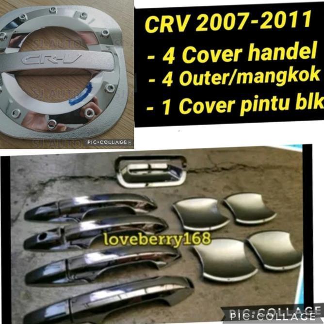 Aksesoris Paket Handle Cover+Outer Pintu Samping+Outer Bagasi Honda Crv Gen 3 9