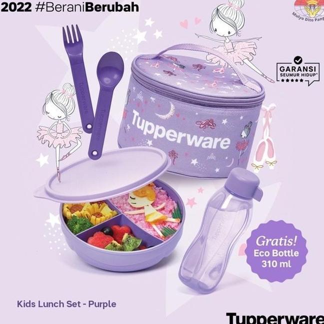 Tupperware Blue Yummy Pink Sweety Set Kotak Makan Bekal Anak