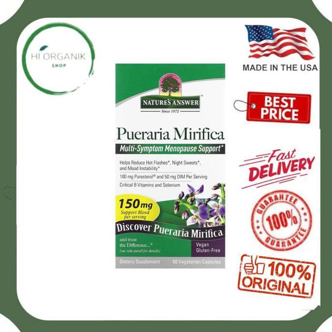 Nature'S Answer Pueraria Mirifica 150 Mg 60 Vegetarian Capsules Menopause Support Original