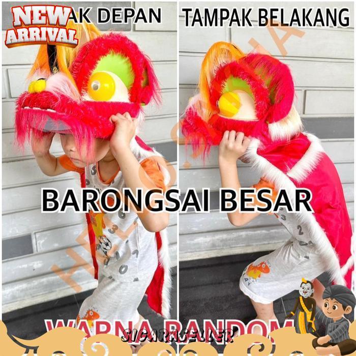 Mainan Topeng Barongsai Besar Gede Jumbo Bisa Dipakai Anak Balita Singa Imlek Kostum Bahan Bagus Kua