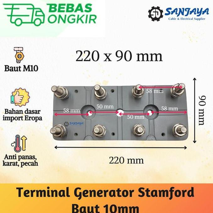 Terminal Dinamo Generator Stamford Baut 10Mm M10 220X90Mm