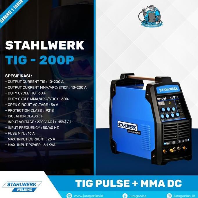 Diskon Stahlwerk Tig-200P Mesin Las Argon Dc Tig Pulse 200A