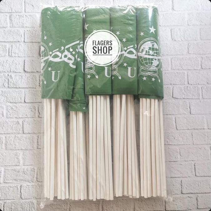 Diskon [100 Pcs] Bendera Pawai Nu / Bendera Stik Nu / Bendera Tangan Nu