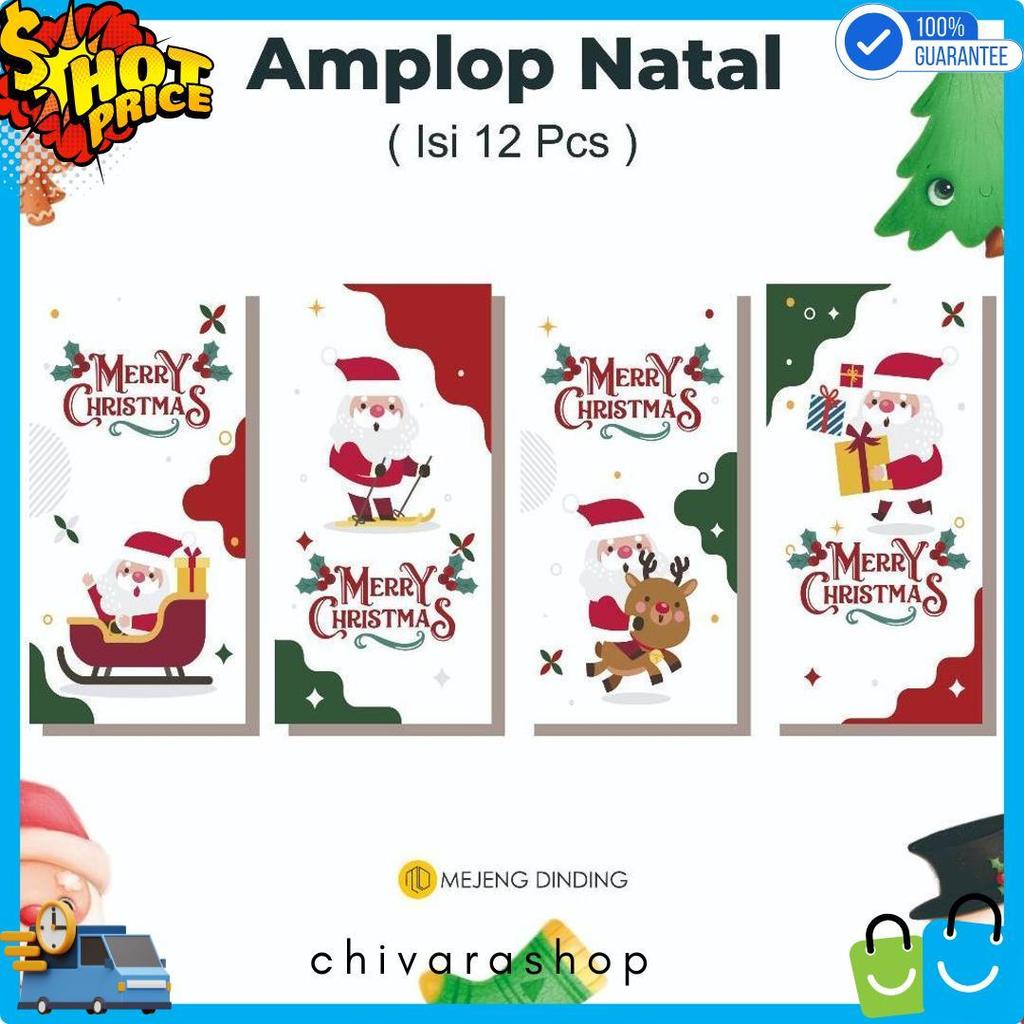Cod (Isi 12) Amplop Angpao Natal | Christmas Envelope | Angpao Natal Merry Christmas | Angpao / Ampl