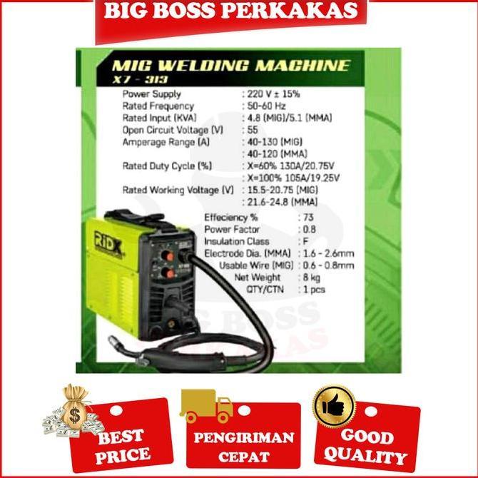Miliki Mig 130 Ridx X7-313 Mesin Las Mig Tanpa Co2 Gasless