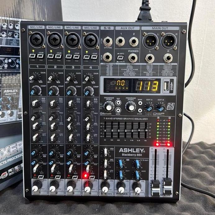 Mixer Audio Ashley Blackberry 604 Mixer Ashley Blackberry 604 6 Channel 4 Mic Line 2 Stereo Ready