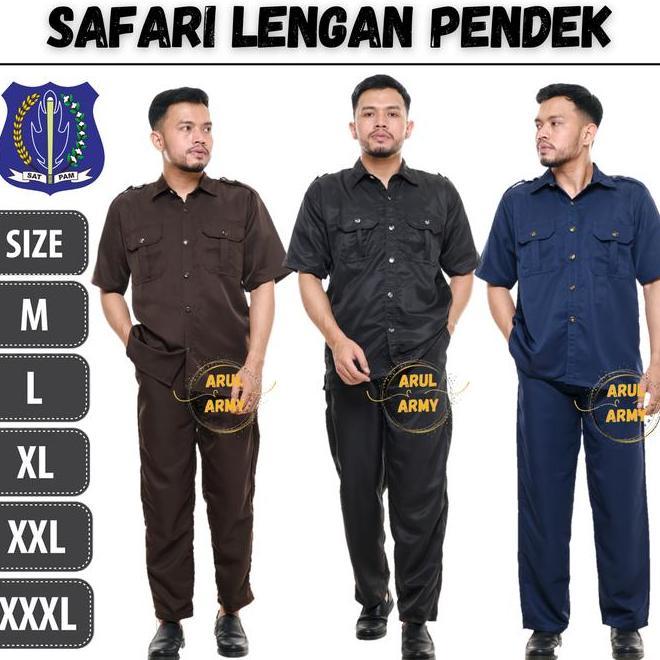 Grosir Seragam Safari Pdh Pdl Satpam Security Coklat Panjang Pendek Unisex Baju Keamanan Supir Drive
