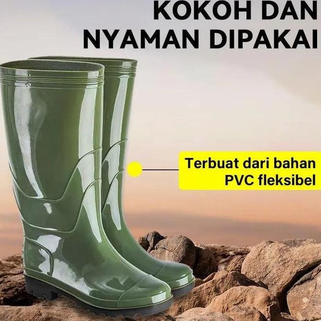 Sepatu Boots Karet Hijau Sepatu Proyek Sepatu Pria Wanita Berkebun