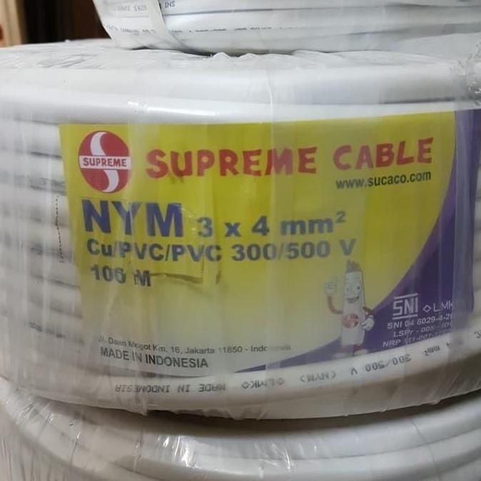 KABEL LISTRIK SUPREME NYM 3x4 KABEL NYM SUPREME 3 X 4 PER METER