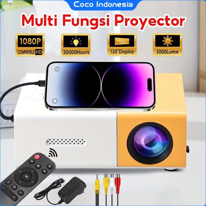 Proyektor Mini Portable Hp Android 4K Full HDMI YG300 Led Mini Proyektor TV Mini Home Theater Dukung