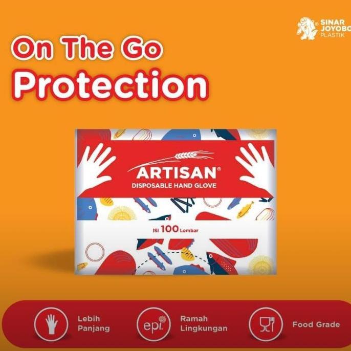 sarung tangan plastik disposable makanan food grade artisan isi 100pcs
