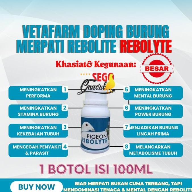 NEW - Vetafarm Doping Burung Merpati Rebolite Rebolyte Ribolit 1 botol isi 100ml