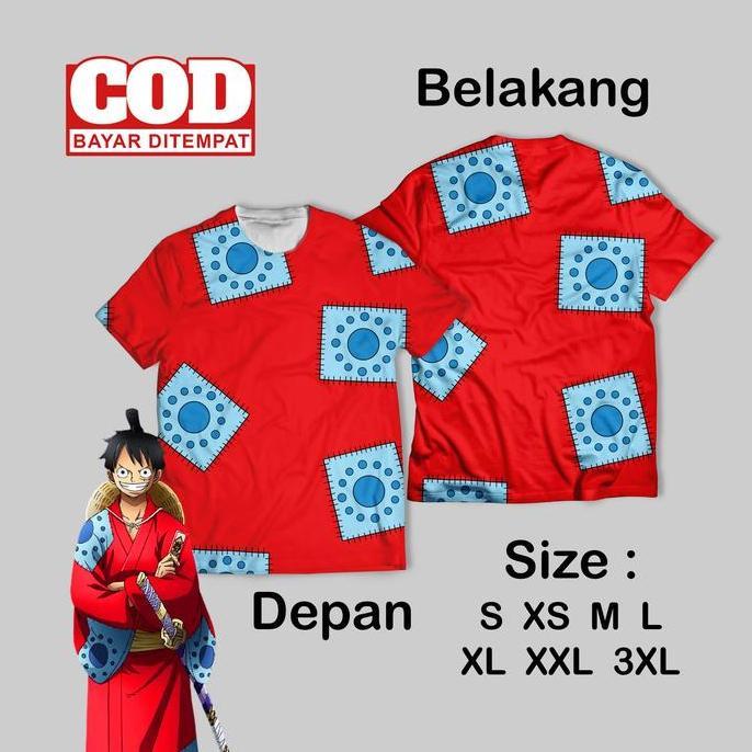 Kaos Fullprint Wallpaper Pattern Anime Edition Keren | Kaos AOP Anime Pattern Wallpaper depan belaka