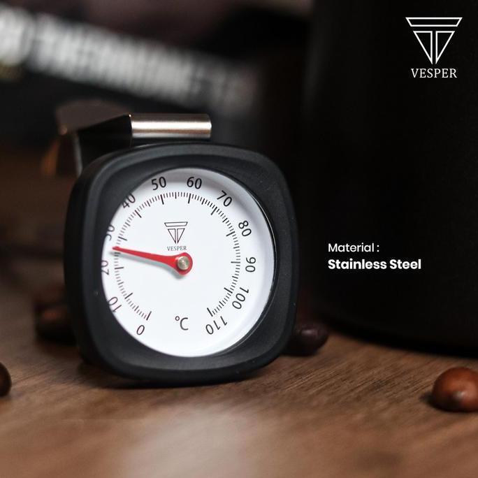 Vesper thermometer espresso coffee milk with black rubber / thermometer dapur alat ukur suhu tempera