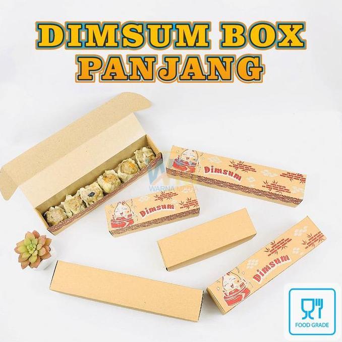 Dus Box Dimsum Panjang  / Dimsum Box / Kotak Dimsum Laminasi / Dus Dimsum Motif / Wadah Dimsum Panja