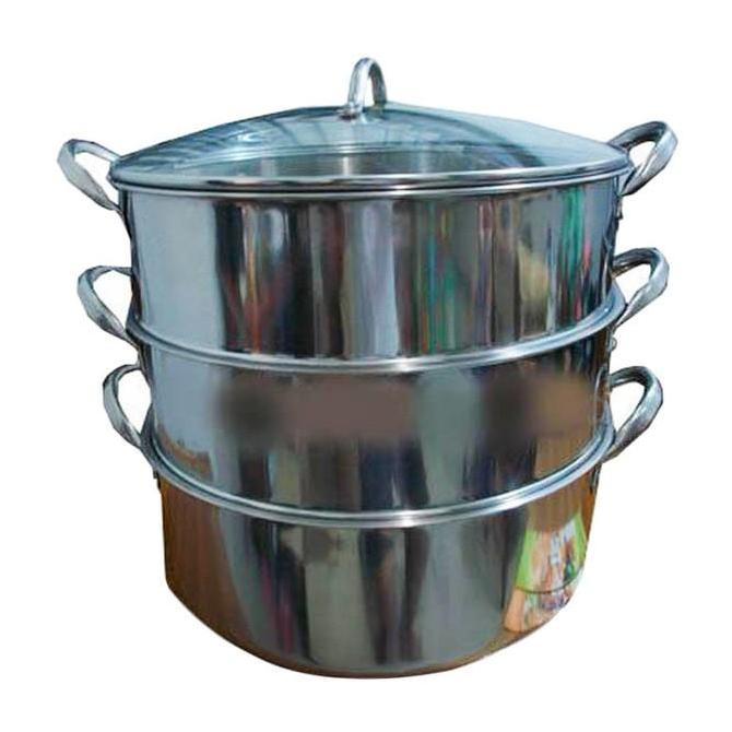 Panci Steamer SUPRA Susun 3 36CM Stainless Steel Tebal / kukusan panci