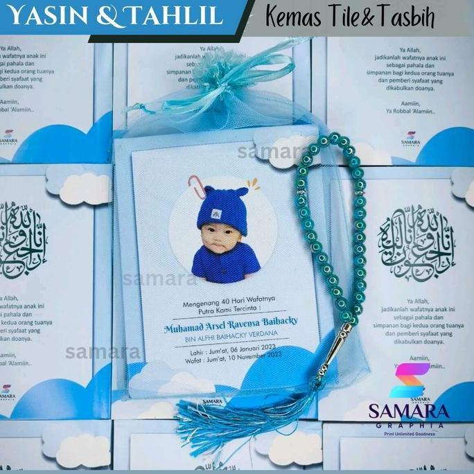 10 pcs Buku Yasin dan Tahlil custom yasin kids anak mengenang 40 hari lengkap foto almarhum 128 hala