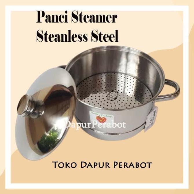 PANCI KUKUSAN DANDANG STEAMER KUKUS STAINLESS SERBAGUNA BESAR KECIL
