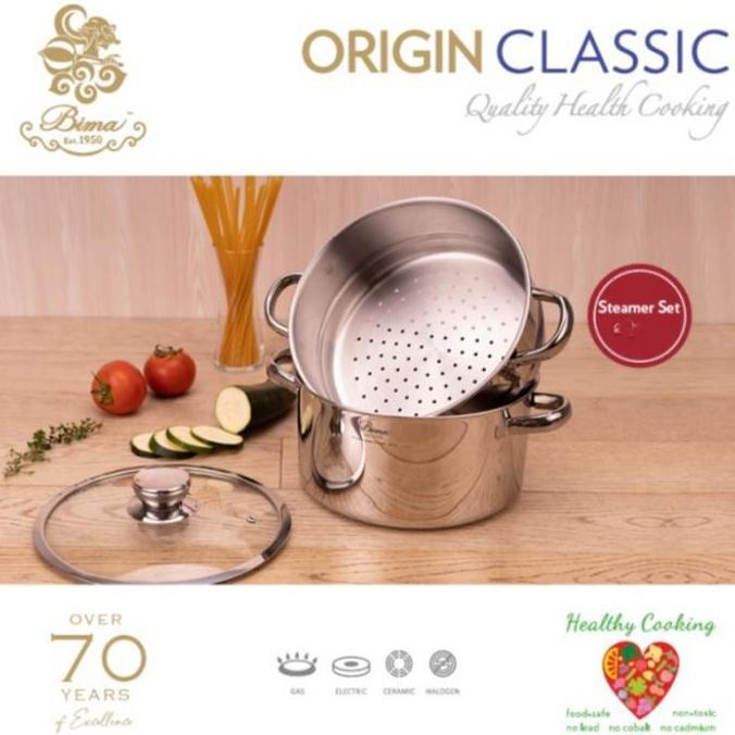 steamer set bima origin classic tutup kaca /panci kukusan