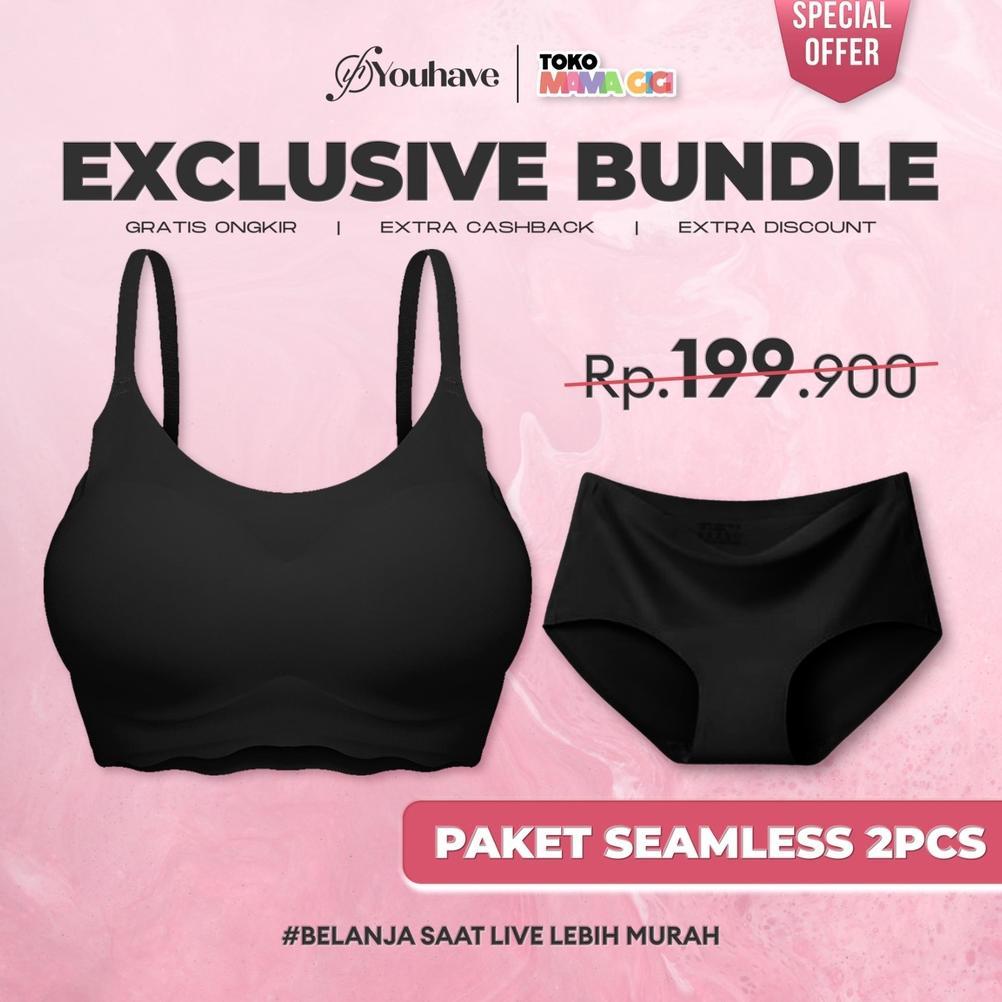 Omagoedang - YOUHAVE x TOKO MAMA GIGI Paket Bundle Bra + Panty Seamless Premium,