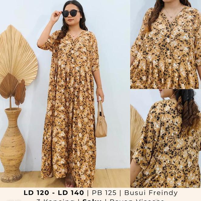 Oriani Vyna Dress Daster Jumbo Big Size Ld 120 Ld 130 Ld 140 Cocok Untuk Busui Bumil Freindly Rayon 