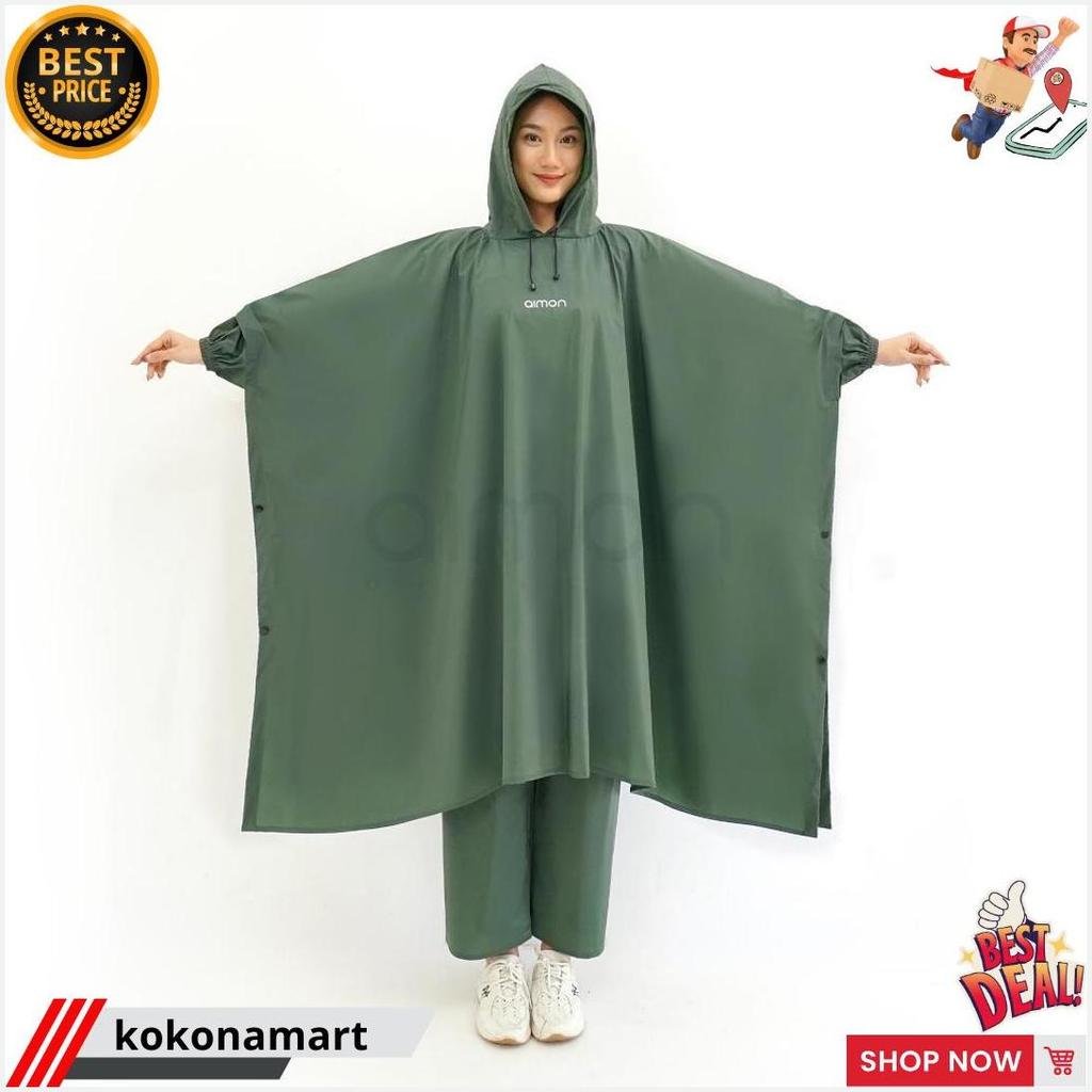 Jas Hujan Ponco Jumbo Kelelawar Tebal Aimon Original Produk
