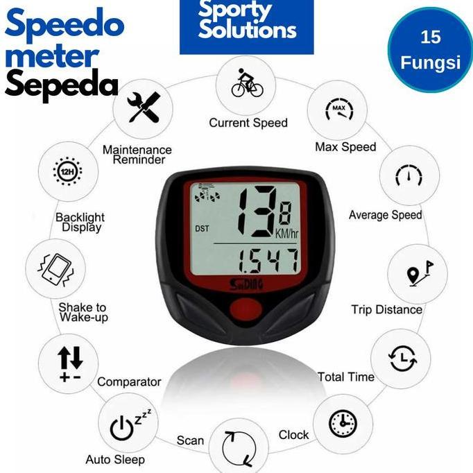 Speedometer Digital Sepeda Kilometer Sepeda Backlight 15 Fungsi