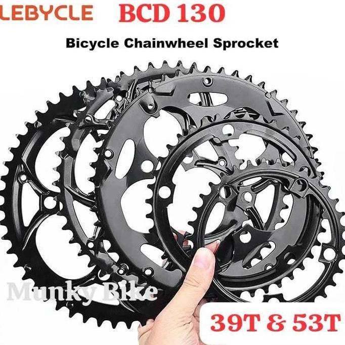 Chainring Lebycle Double Triple 130 BCD 39T 50T 53T Non Narrow Wide Chainring 130 Steel