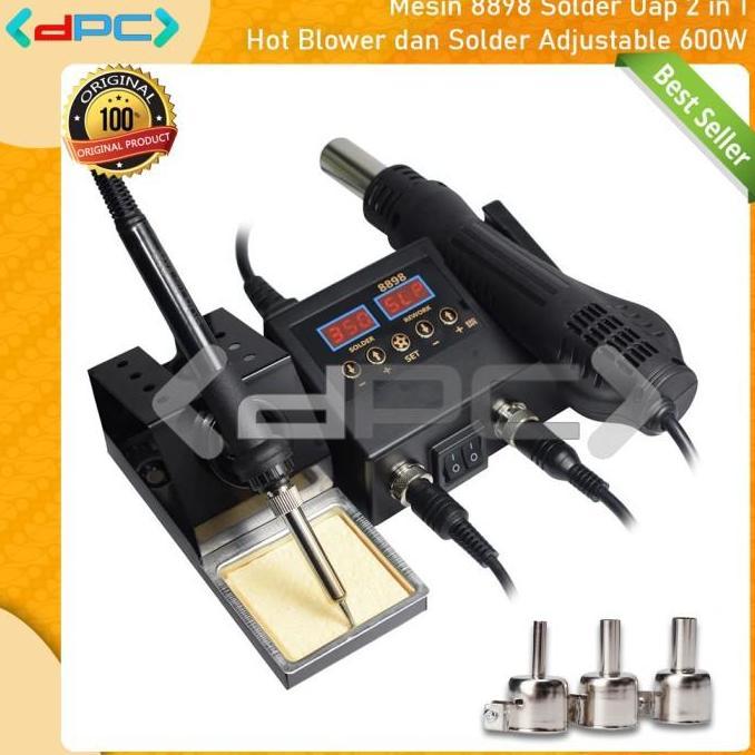 Miliki Solder Uap 2 In 1 Hot Blower Dan Solder Adjustable 600W Mesin 8898