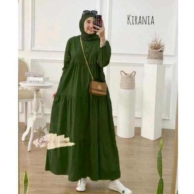 Dress Kirania Midi Dress Bahan Rayon Premium
