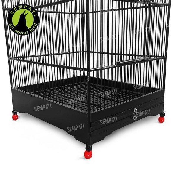 SEMPATI Kaki Karet Sangkar Model Spiderman Isi 4 Kaki Karet Sangkar Kandang Kotak Burung Kacer Kenar