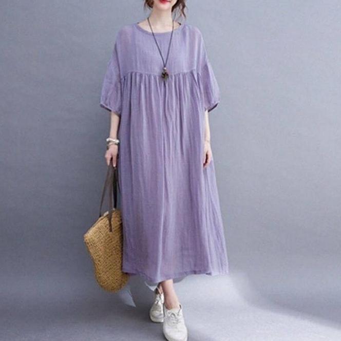 Midi Dress Jumbo Rayon/Midi Dress Rayon Crinkle