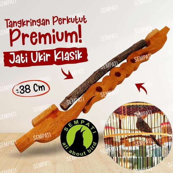 SEMPATI Tangkringan Perkutut Kayu Jati Klasik Tangkaringan Sangkar Kandang Burung Perkutut derkuku U