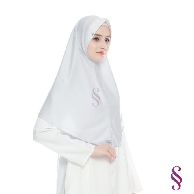 Kerudung Jilbab Putih hitam Sekolah anak sd smp Bergo Pet