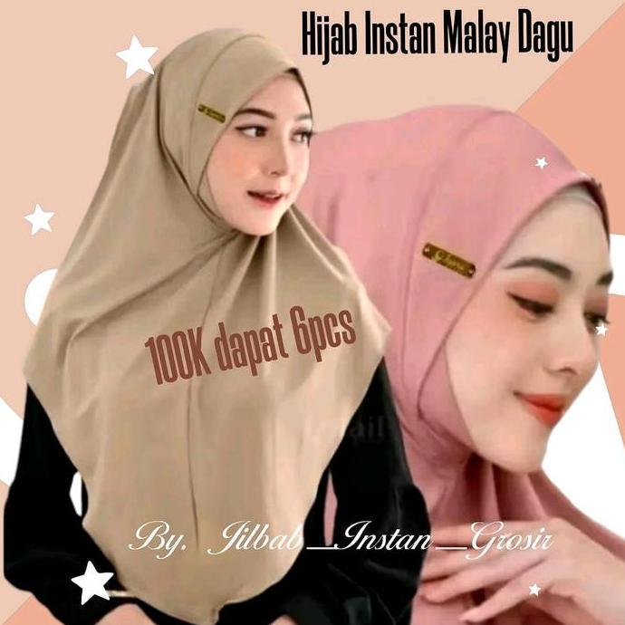 Hijab Malay Dagu 100ribu dapat 6pcs Bahan Tebal Kerudung Wanita Muslim