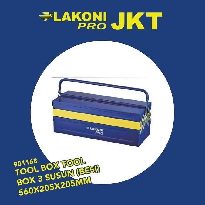 901168 Lakoni Pro Tool Box Tool Box 3 Susun (Besi) 560X205X205Mm