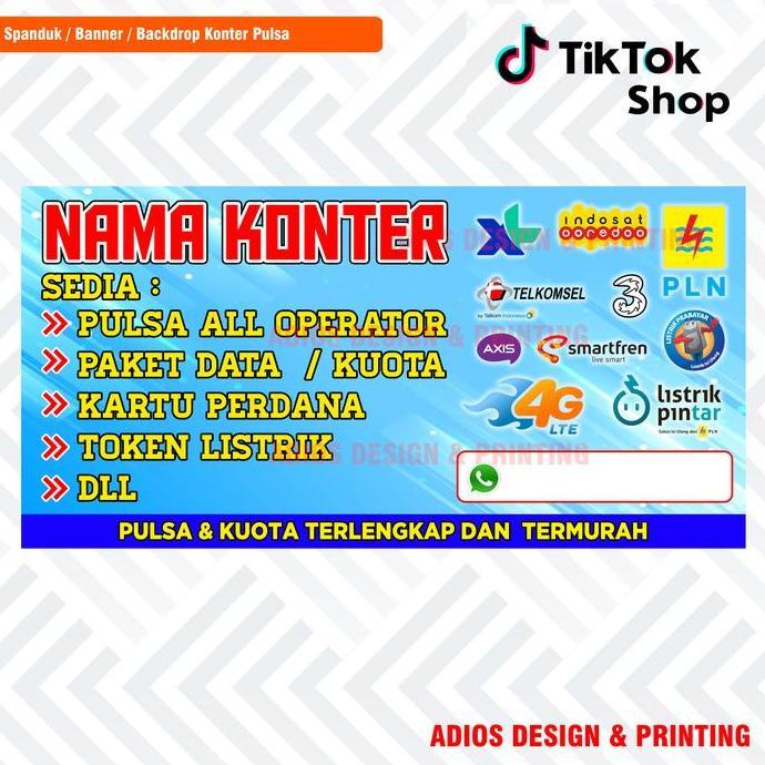 Promo Spanduk Banner Konter Pulsa / Celluler - Spanduk Pulsa UK Variasi COD
