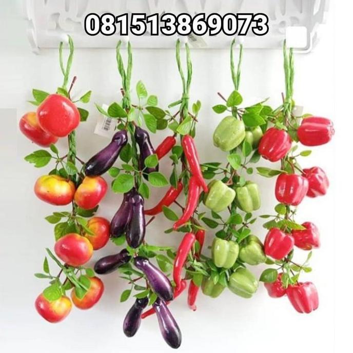 Promo Pajangan Buah Sayur Paprika Gantung Artificial Plastik Palsu Dapur COD