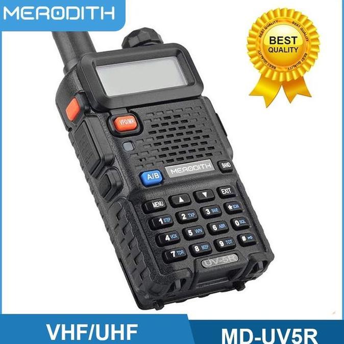 (COD) HT MERODITH UV5R WALKIE TALKIE DUAL BAND 5W 128CH UHF+VHF HANDY TALKIE LUAR RUANGAN WALKY TALK