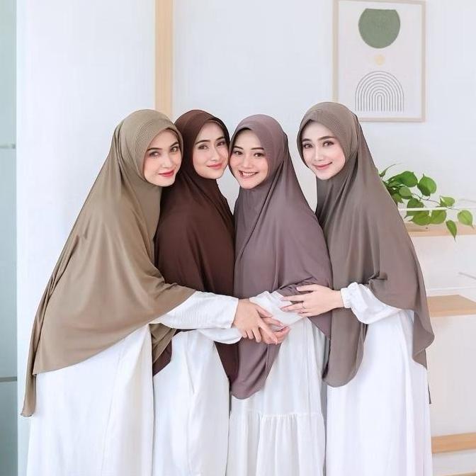 Hijab Bergo Jersey Syar'i Jumbo Size XL Jilbab Muslimah Syar'i Panjang Belakang 115cm