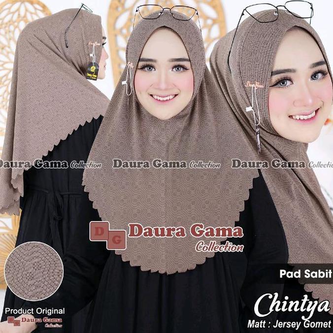 Jilbab Pet Sabit Motif Jersey/Bergo motif cuting Chintya
